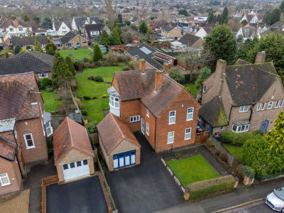 Aerial view of a house in Priesthills Road, Hinckley